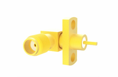 Female Right Angle Flange Mount SMA RF Connector With Microstrip