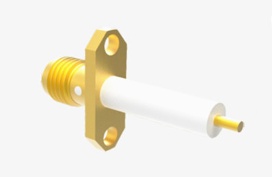 Stainless Steel Female 2-hole Flange SMA Brass RF Coaxial Connector for Aerospace