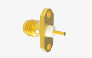 SMA Series Aerospace Grade Female 2-hole Flange Brass RF Coaxial Connector