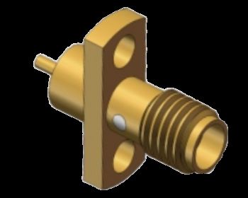 50 Ohm Flange Mount SSMA / Mini SMA Female RF Coax Connector Up to 18GHz