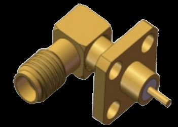 RA SSMA Jack/Female RF Coax Microstrip Connector 4 Hole Flange Mount Up to 18GHz