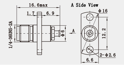 K2.92 Series Brass Material Female Cable Connector For 1#Semi-rigid / Flexible Cable