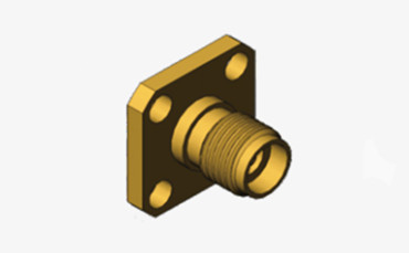 K2.92 Female 4-hole Flange Brass RF Coaxial Connector for 2#Semi-rigid/flexible Cable