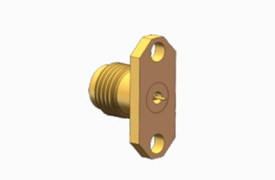 2.4mm Female Brass Gold Plated Flange Panel Connector for High Frequency RF MMW Coaxial