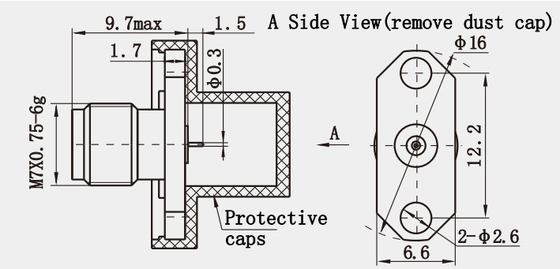 2.4mm Female Brass Gold Plated Flange Panel Connector for High Frequency RF MMW Coaxial