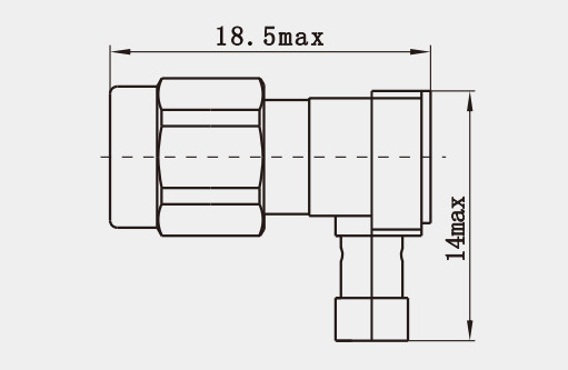 Brass / SS Right Angle Male RF Connector for CXN3506/MF108A Cable Plug