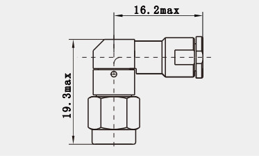 K Type Reverse Polarity Female Right Angle Stainless Steel RF Coaxial Connector