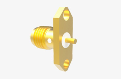 SMA Female Brass Aerospace Grade RF Coaxial Connector with Microstrip