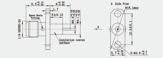 SMA Female 2-hole Flange Brass RF Coaxial Connector for Aerosapce Application