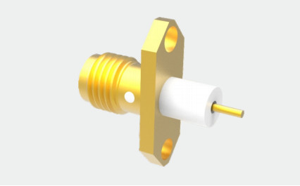SMA Female 2-hole Flange Brass RF Coaxial Connector for Aerosapce Application