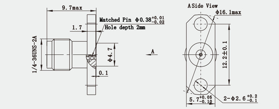 Aerosapce Application SMA Brass Gold Plated Female RF Coaxial Connector
