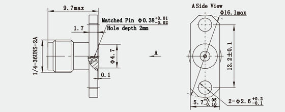 Aerospace Application SMA Brass Gold Plated Female RF Coaxial Connector