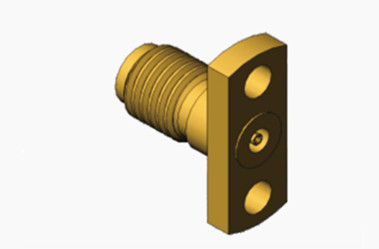 Brass MSSM Female 2-hole Flange RF Coaxial Connector With Micro-strip