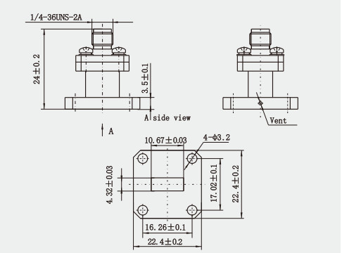 Premium Connectivity Waveguide to 2.92 Type Direct Feed Coaxial Adapter BJ220