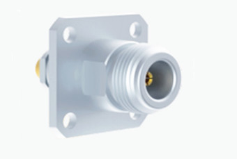 50Ω Impedance N Female Solder Clamp 4-hole Flange RF Coaxial Connector For 3 Semi-rigid / Flexible Cable Female Gender