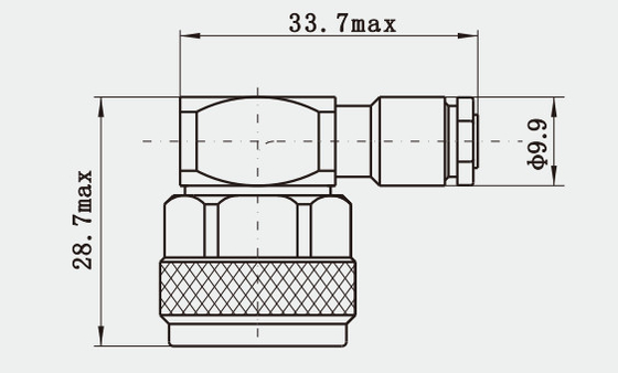 N Series Male Right Angle Stainless Steel RF Coaxial Connector for CXN3449/MF503A Cable