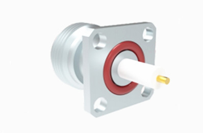 Type N Female 4-hole Flange Micro-strip RF Coaxial Connector with Durable Silicone Rubber Gasket
