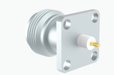 N Stainless Steel Female 4-hole Flange RF Coaxial Connector for Communication