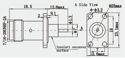 TNC Series Female 4-hole Flange RF Coaxial Connector with Micro-strip