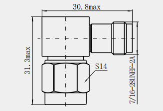 High Performance TNC Right Angle Male to Female RF Coaxial Adapter Connector