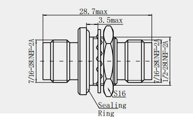 Nickel Plated TNC Bulkhead Female to Female RF Coaxial Connector
