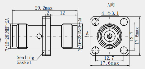 TNC Waterproof Female to Female Straight RF Coaxial Connector