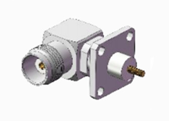 Durable TNC Female Right Angle Stainless Steel 4-hole Flange RF Connector