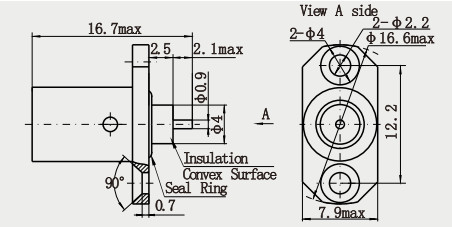 Brass Contact BMA Waterproof Female Straight RF Coaxial Connector for Microstrip Applications