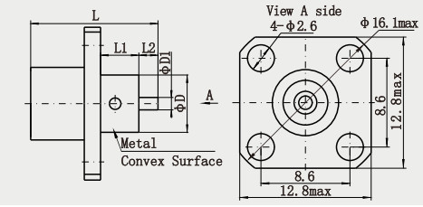 Brass BMA Female 4-hole Flange High Performance RF Coaxial Connector