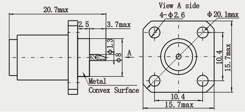 High Reliable BMA Female 4-hole Flange Brass RF Coaxial Connector