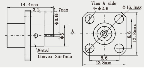 500 Cycles Durability BMA Stainless Steel Female RF Coaxial Connector with Microstrip Design Standard IEC 1169-33
