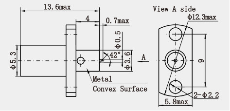 SBMA Female 2-hole Flange Brass PCB Mount RF Coaxial Connector
