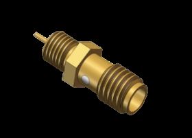 SSMA Female / Jack Bulkhead Mount RF Coaxi Microstrip Connector , Screw 10-36UNS-2