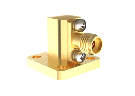 26.4GHz~40GHz WR28 BJ320 bis K2.92mm Weiblicher Wellenführer zum Koaxadapter Rechtswinkel K/BJ320-KF22