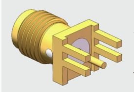50 Ohm Goldplattiert Gerade SMA Weibliche 4 Beine Durch Loch Lötvorrichtung PCB-Anschluss die Frequenz bis 18 GHz