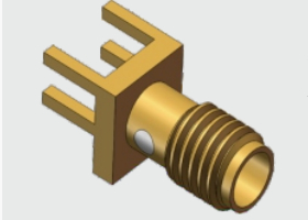 SSMA Buchsen-Leiterplattenstecker, weiblich, 18 GHz, 50 Ω, 4-polig, Durchgangsloch, Lötanschluss