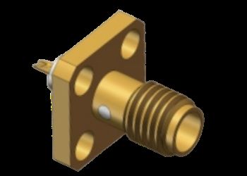 Gerader SSMA-Buchse RF-Koaxialstecker 4-Loch-Flanschmontage Mikrostift mit Lötbecher