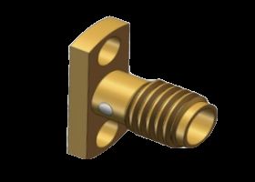 SSMA-Buchse RF-Koaxialstecker 2-Loch-Flanschmontage, akzeptiert Stift-Außendurchmesser 1,7, 1,9, 2, 2,1 mm