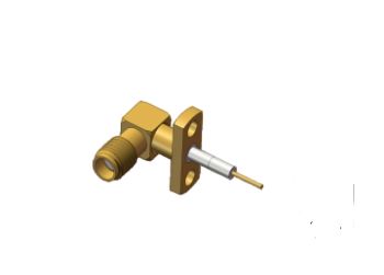 Copper Alloy Right Angle SSMA Jack Mini SMA Female 2 Hole Flange Mount RF Coaxial Connector 18GHz 50Ω