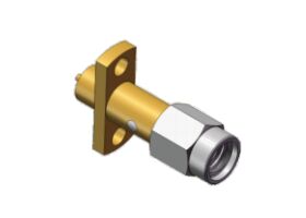 Schraube 10-36UNS-2 SSMA RF-Flanschmontage RF-Koaxialstecker, goldbeschichtetes Gehäuse, konzipiert für Kommunikationssysteme