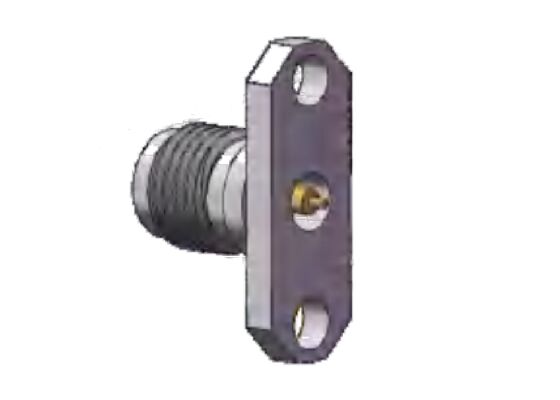 SS-Gehäuse 40GHz K-Typ 2,92mm HF-Steckverbinder Buchse 2-Loch-Flanschmontage Stiftdurchmesser 0,3mm, 0,4mm, 0,5mm, 0,7mm, 0,8mm, Flanschlochabstand 12,2mm