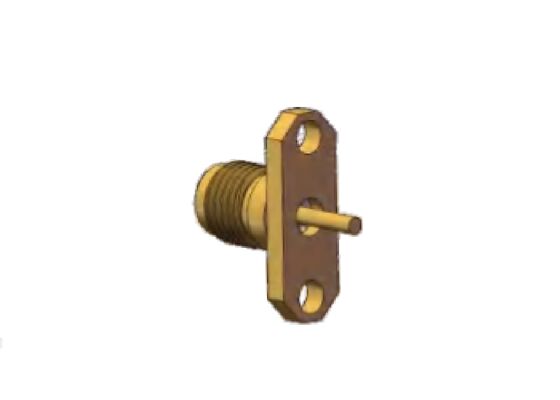 Messing 40 GHz 2,92 mm HF-Stecker K-Typ-Klinkenflansch, Lochabstand 12,2 mm und Stiftdurchmesser 1,3 mm