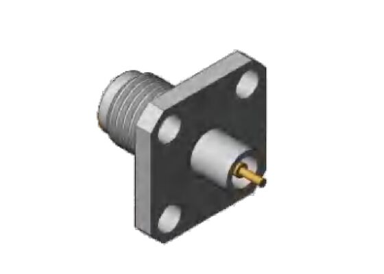 2.92mm HF-Anschluss K-Typ Jack Vier Löcher 12,7mm 0,5 Zoll Quadrat Flansche Größe und Pin Durchmesser 1,3mm, 0,8mm, 0,7mm