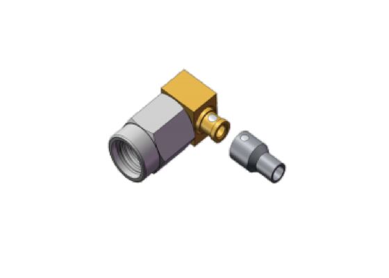 50Ω Impedanz 3GHz Rechtwinkliger Mini SMA Stecker mit Mehrkern-Flexkabel