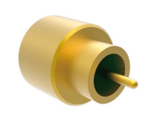 50 Ω 40 GHz hermetisch abgedichteter SMPM-Stecker mit glatter Bohrung für PCB-Lötmittel mit Stift-Außendurchmesser 0,3 mm, Luft- und Raumfahrt-HF-Steckverbinder mit geringem Einfügedämpfung