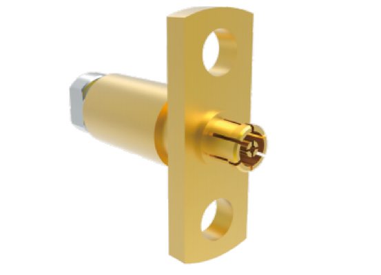 50 Ω 50 GHz SMPM-HF-Steckverbinder für Luft- und Raumfahrt mit Flanschmontage, passend für verlustarme Kabel .086