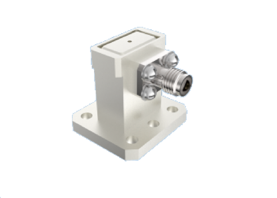 50Ω 15GHz~22GHz WR 51/BJ180 Wellenführer auf 2,92mm Adapter Ku/K Band Rechtswinkelstruktur Luft- und Raumfahrt-HF-Anschlüsse mit niedrigem VSWR & niedrigem Einsetzverlust