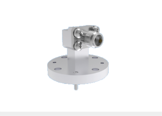 WR22 BJ400 Richtigwinkel-Wellenführer zu 2,4 mm Koaxialadapter 4 Löcher Rundflanschmontage 23,9GHz-50,1GHz Ka Band Luft- und Raumfahrt-Wellenführer-Komponenten