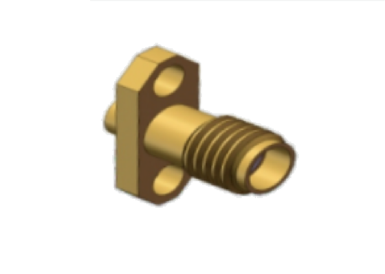 50Ω 2 Löcher Flanschmontage Jack Mini SMA Weibliche HF Koaxial.086 Kabelanschluss 18GHz