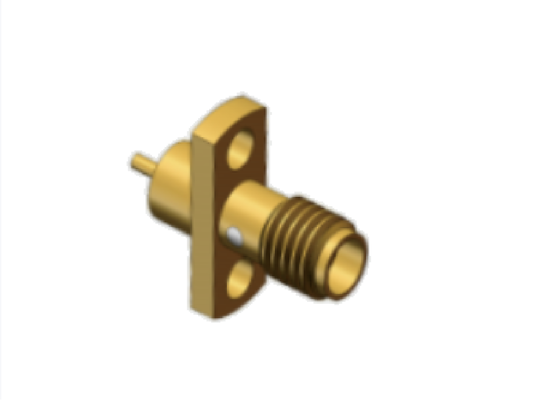 Messing vergoldeter Mini-SMA-HF-Stecker, Flanschmontage bis 18 GHz unter Verwendung von Mikrowellenkomponenten